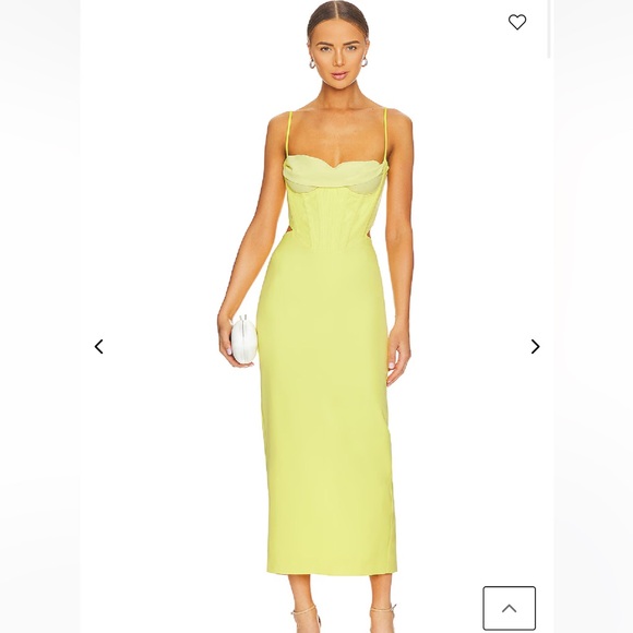 NWT Bardot Martini Midi Dress Lemoncello - Picture 1 of 6